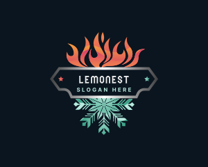 Temperature - Fire Snowflake Ice Thermal logo design