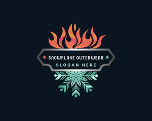 Fire Snowflake Ice Thermal logo design