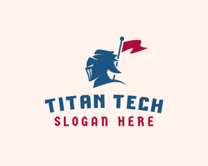 Titan - Medieval Knight Bannerman logo design