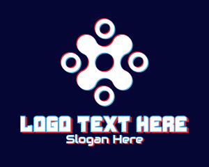 Online Streaming - Futuristic Tech Glitch logo design