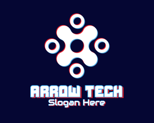 Futuristic Tech Glitch logo design