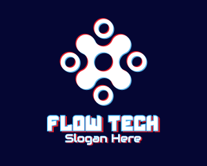 Futuristic Tech Glitch logo design