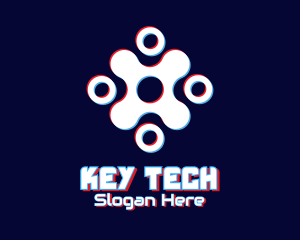 Futuristic Tech Glitch logo design