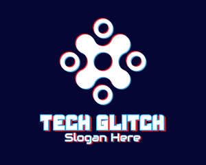 Futuristic Tech Glitch logo design