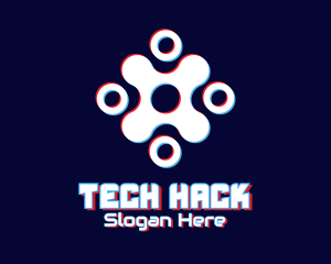 Futuristic Tech Glitch logo design