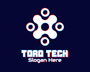 Futuristic Tech Glitch logo design