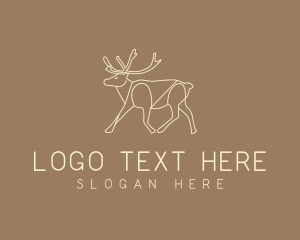 Linear - Stag Buck Wildlife logo design