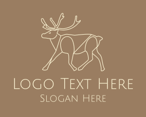 Stag - Beige Moose Monoline logo design