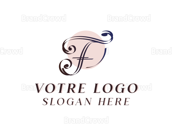 Feminine Swoosh Brand Letter F Logo