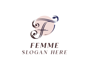 Feminine Swoosh Brand Letter F logo design