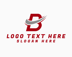 Letter B - Delivery Logistics Swoosh logo design