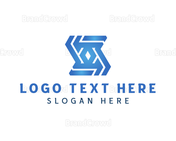Abstract Interlaced Shape Logo