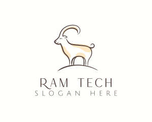 Mountain Goat Cartoon logo design