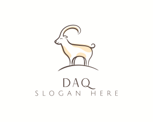 Barn - Mountain Goat Cartoon logo design
