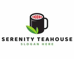 Sushi Tea Cup logo design