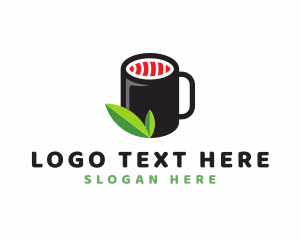 Organic Coffee - Sushi Tea Cup logo design