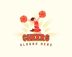 Cheerleader Dance Pompom logo design