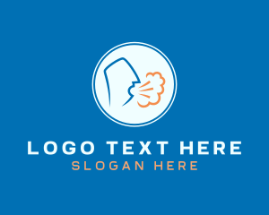 Breath - Coughing Person Transmission logo design