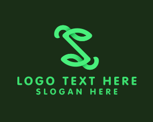 Green - Letter S Vine Swoosh logo design