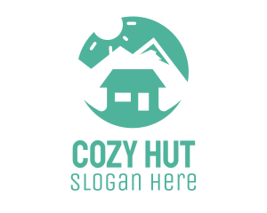 Hut - Mountain Peak Cabin Home logo design