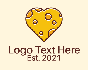 White And Yellow - Cheddar Cheese Heart logo design