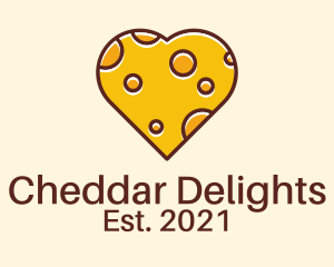 Cheddar - Cheddar Cheese Heart logo design