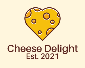 Cheddar Cheese Heart  logo design