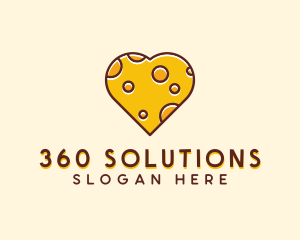 Cheddar Cheese Heart  logo design