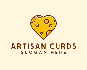 Cheddar Cheese Heart  logo design