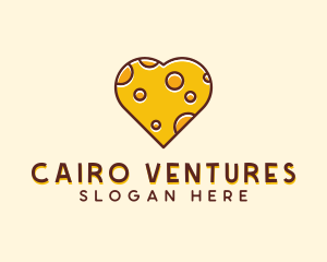 Cheddar Cheese Heart  logo design