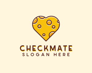 Cheddar Cheese Heart  logo design