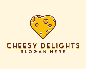 Cheddar Cheese Heart  logo design