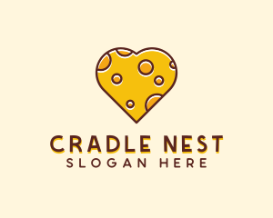 Cheddar Cheese Heart  logo design