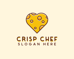 Cheddar Cheese Heart  logo design