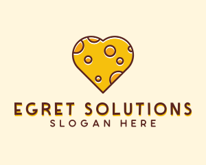 Cheddar Cheese Heart  logo design