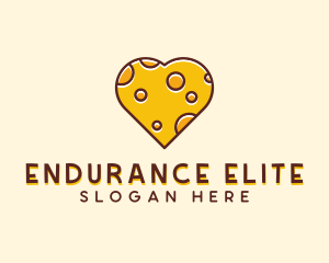 Cheddar Cheese Heart  logo design