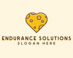 Cheddar Cheese Heart  logo design