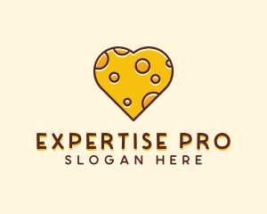 Cheddar Cheese Heart  logo design