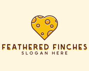 Cheddar Cheese Heart  logo design