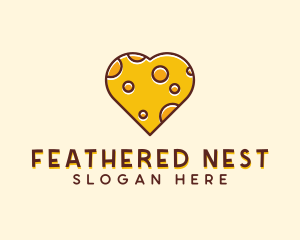 Cheddar Cheese Heart  logo design