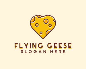 Cheddar Cheese Heart  logo design