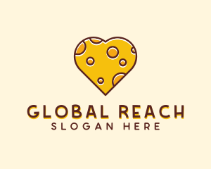 Cheddar Cheese Heart  logo design