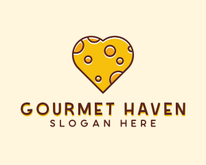 Cheddar Cheese Heart  logo design