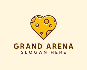 Cheddar Cheese Heart  logo design