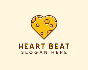 Cheddar Cheese Heart  logo design