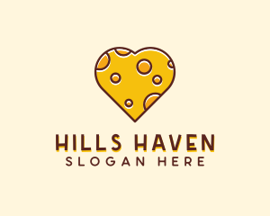 Cheddar Cheese Heart  logo design