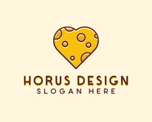 Cheddar Cheese Heart  logo design