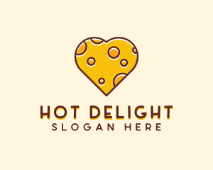 Cheddar Cheese Heart  logo design