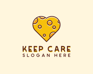 Cheddar Cheese Heart  logo design