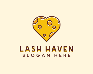 Cheddar Cheese Heart  logo design